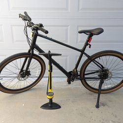 Kona Dew Urban Bicycle / Bike, Large Frame, Black + LED Lights, Kickstand, Tire Pump