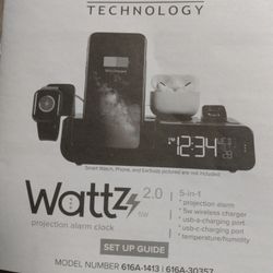 New Clock Radio, Phone Charger, Ear Bud Charger