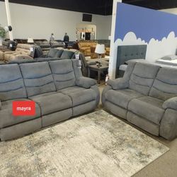 Tulen gray Reclining Living Room Set/Sofa,loveseat/Couches/Delivery Available,  Financing Options,  Mattress Sold Separately 
