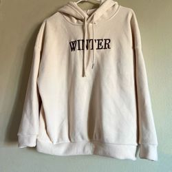 Women Young girl's Teenager Hoodies Distressed Hooded Sweatshirt Graphic Pullover- White color-Size L
