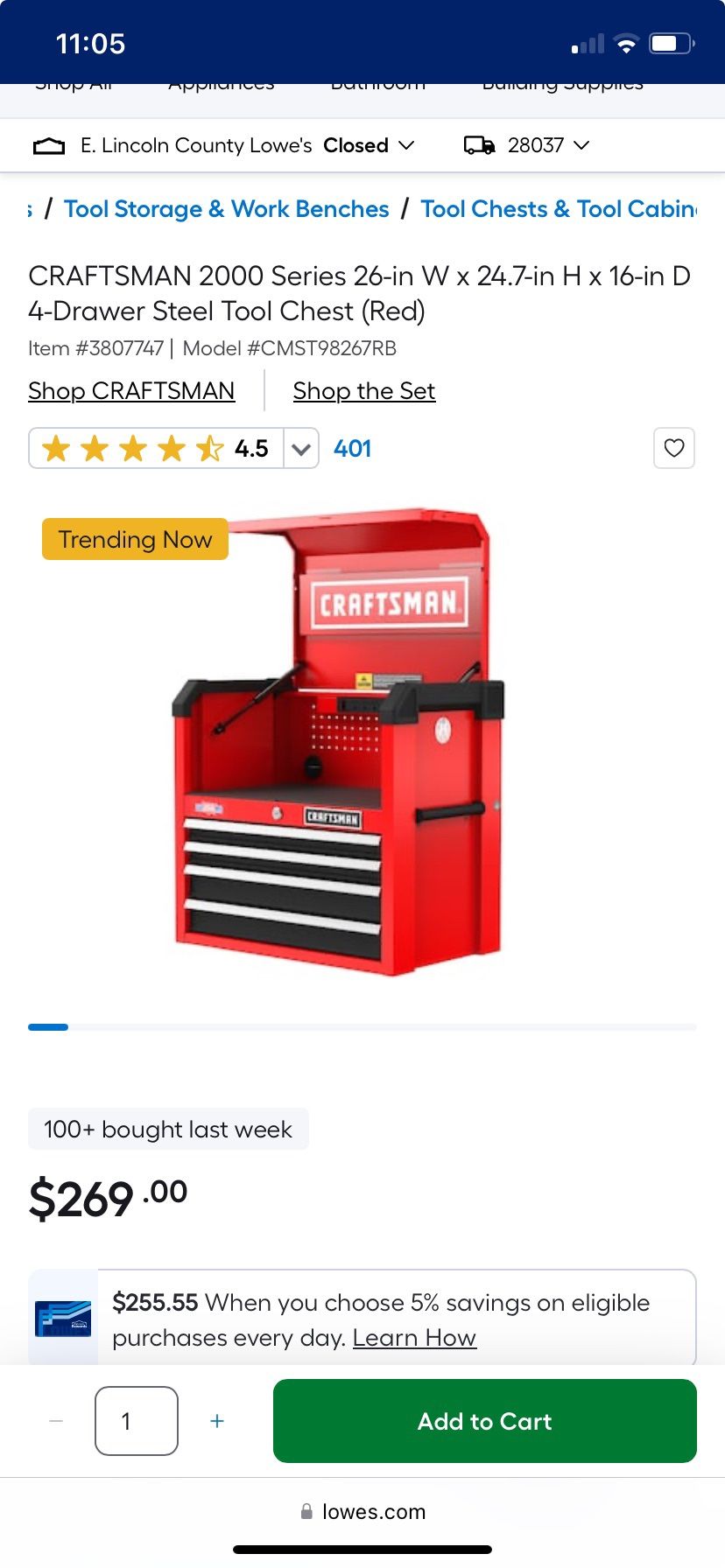 Craftsman 4-drawer Tool Chest 