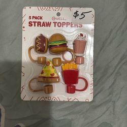 5 Pack Straw Toppers 