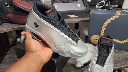 Retro 14 low: metallic silver women’s