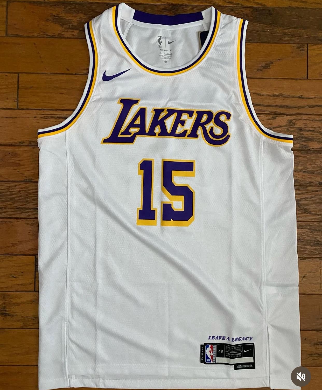 White and yellow Lakers Austin Reaves Not Luka Jersey
