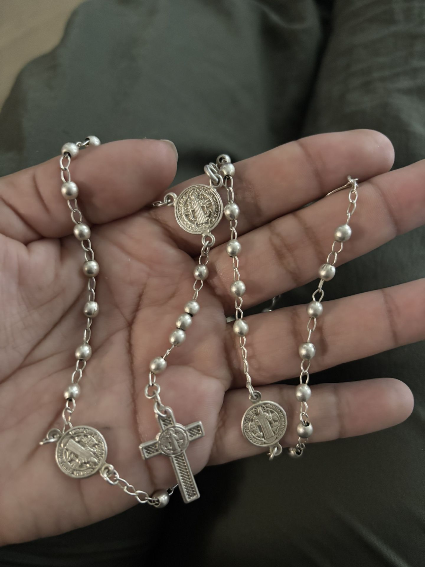 Silver rosary