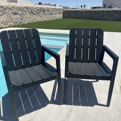 2pk Blackened Wood Patio Dining Chair Smith & Hawken target outdoor backyard black furniture sillas