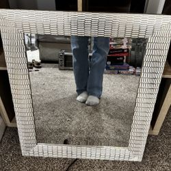 Gold and white mirror 