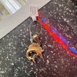 14k Marlin Fish Charm 