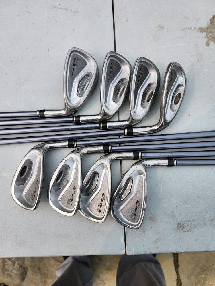 LADY COBRA SS GOLF IRONS WITH WOMEN'S FLEX GRAPHITE SHAFTS 4,5,6,7,8,9,PW, 55° WEDGE