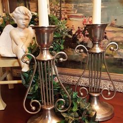 Vintage Brass Candle Holders 