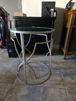 Gold Mirrored night stand or side table