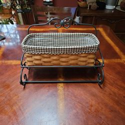 Longaberger Paper Towel Stand With Basket 