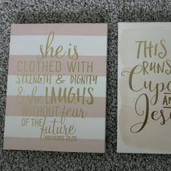 Empowering Wall Art Trio – Fun & Faith-Filled Décor $25 OBO – Great Condition