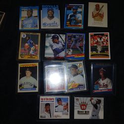 14 baseball cards, bojackson Willie Mayes.Michael jordan kingriffin junior