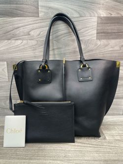 Vick Black Leather Medium Tote - Chloé - Authentic (A1D004623)