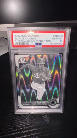 PSA 10 Elly De La Cruz Black/White Raywave Bowman Draft