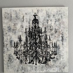 Black Gothic Chandelier Wall Art