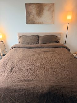 Queen Bed Frame + Hybrid Mattress