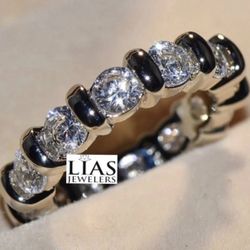 New 18k White Gold Wedding Ring Eternity Ring 