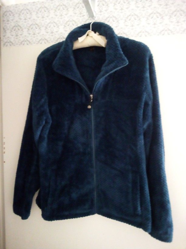 Blue Fleece Zip Up Jacket