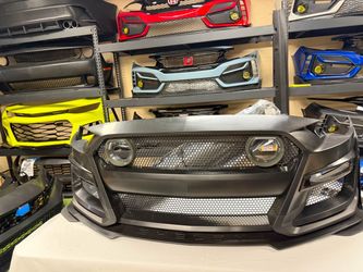 For 2018-2023 Ford Mustang GT500 Style Full Conversión Front Bumper With LED Grille
