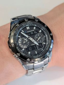 RARE JDM Casio Oceanus OCW-T400 TOUGH SOLAR MB6 ATOMIC RADIO TITANIUM TRIPLE WORLD TIME ALRM CHRONOGRAPH