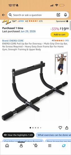 New pull up bar