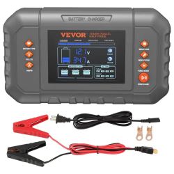 Smart Battery Charger, 35-Amp, Lithium LiFePO4 Lead-Acid (AGM / Gel / SLA) Car Battery Charger with LCD Display, Trickle Charger Maintainer Desulfator