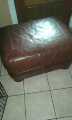 Leather ottoman