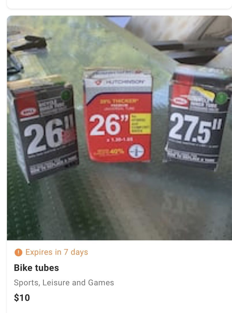 All 3 bike tubes