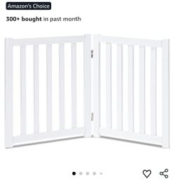New 2-Panel Wooden Free Standing Foldable Dog Gate Indoor – Solid Hardwood 24" High, Step-Over Safety Pet Gate for Doorways, Stairs & Small Spaces - I