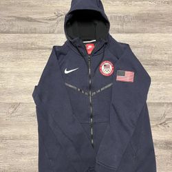 2016 Men’s Nike Tech Fleece Olympics Team USA Windrunner Hoodie Navy Size Large
