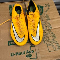 Yellow Mercurial Soccer Shoes 10.5
