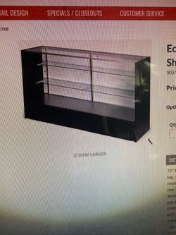 Glass 6 foot showcase new for $395