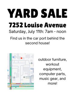Yard sale TODAY