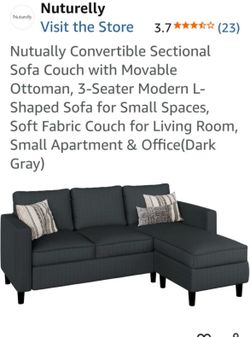 Small Gray sofa  lounge Coach L shape.