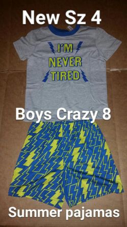 New Sz 4 Boys summer 2pc pajamas by Crazy 8 shorts set
