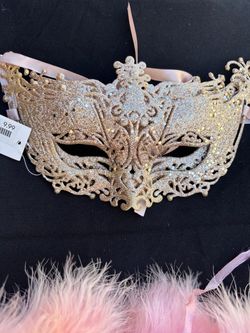Gold Glitter Venetian Masquerade Mask