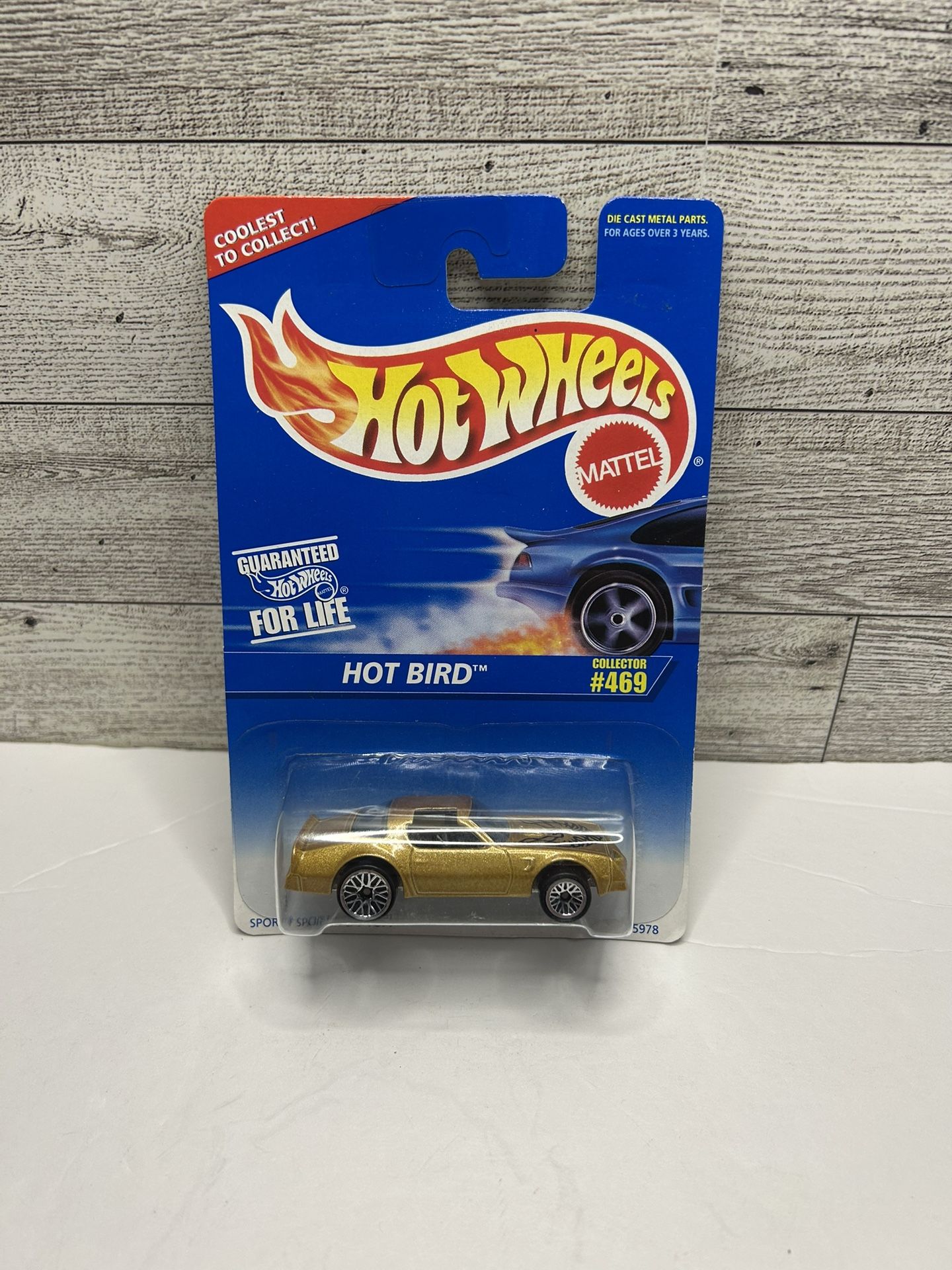 Vintage Hot wheels Gold ‘1995 Hot Bird / Guaranteed For Life • Die Cast Metal  • Made in Malays