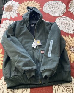 Carhartt Mens XL Tall hoodie green workwear jacket