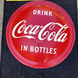 Large Metal Antique Coke Sign 1950s
