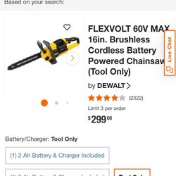 16 Inch DeWalt Flex volt 20/60v Used Once 