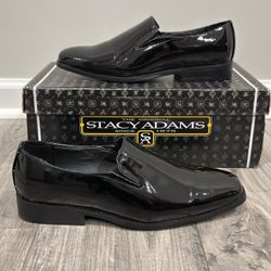 Men's Stacy Adams Black Patent Leather Slip On Loafer Dress Shoes - Size 8.5 M