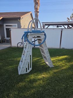 Pool stairs and hose