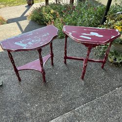 Vintage Wood Side Tables X2. ($25 Each)
