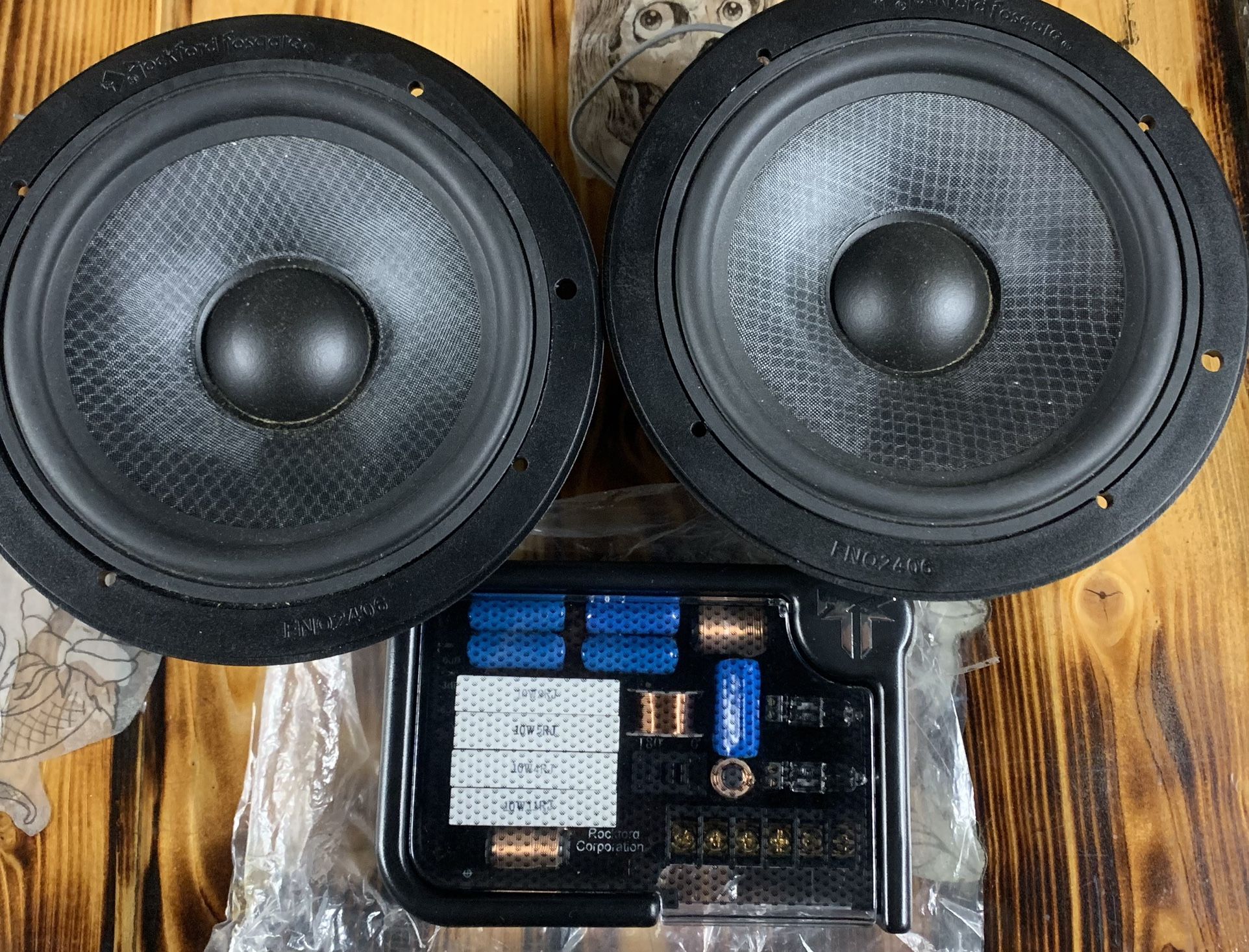 Rockford Fosgate 6.5” Mids FNQ2406 (pair) and Crossover (ALL BRAND NEW) •$150 obo•