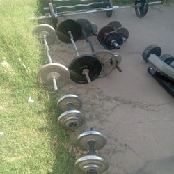 Weights Bench rope bars And ball 
