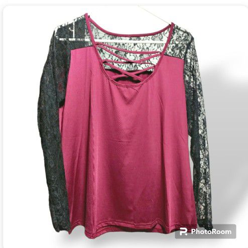 Women's Size Medium Flower Lace Shirt