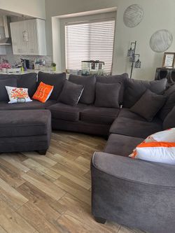 3 piece sectional couch with oversized ottoman