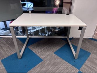 Heavy Duty Modern White Desk - 30" x 48" - Excellent Condition
